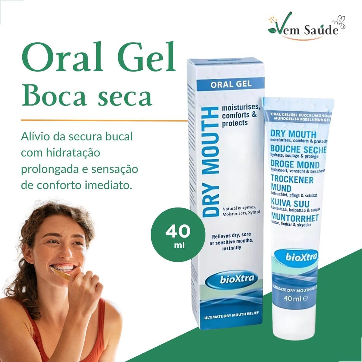 Encontre alívio e conforto com hidratação contínua para a secura oral!