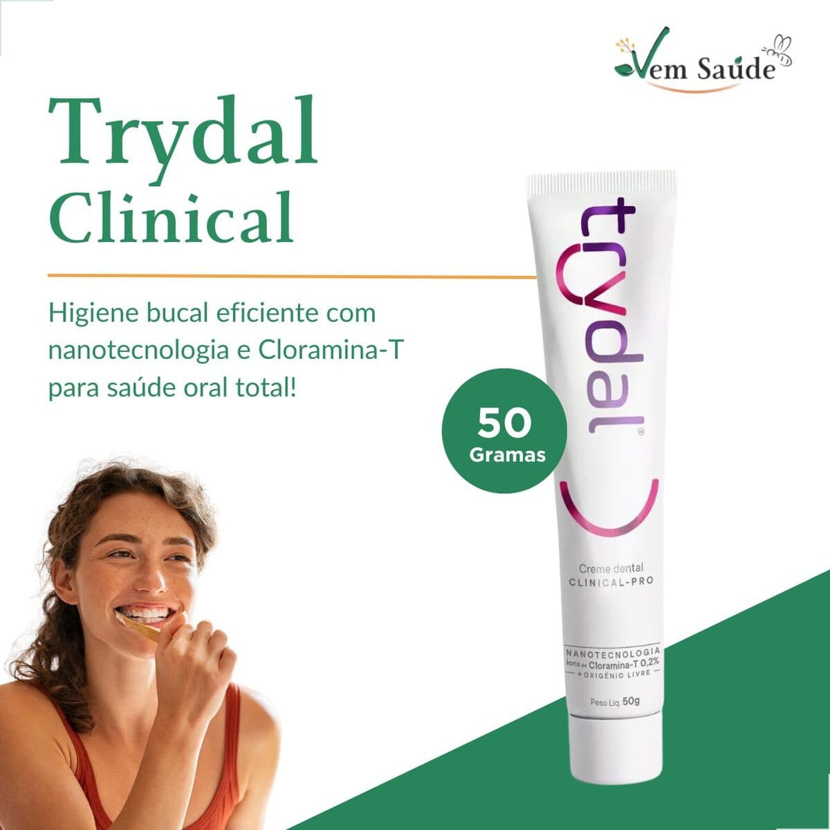 Mantenha seu sorriso protegido com o creme dental Trydal!