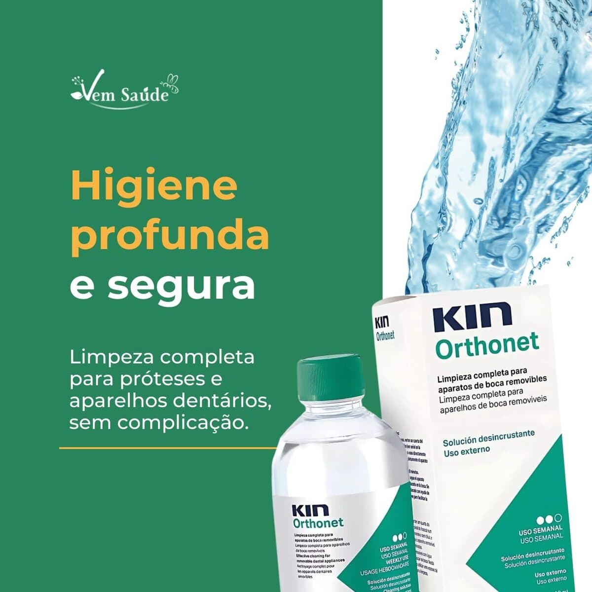 Higiene profissional para próteses e aparelhos