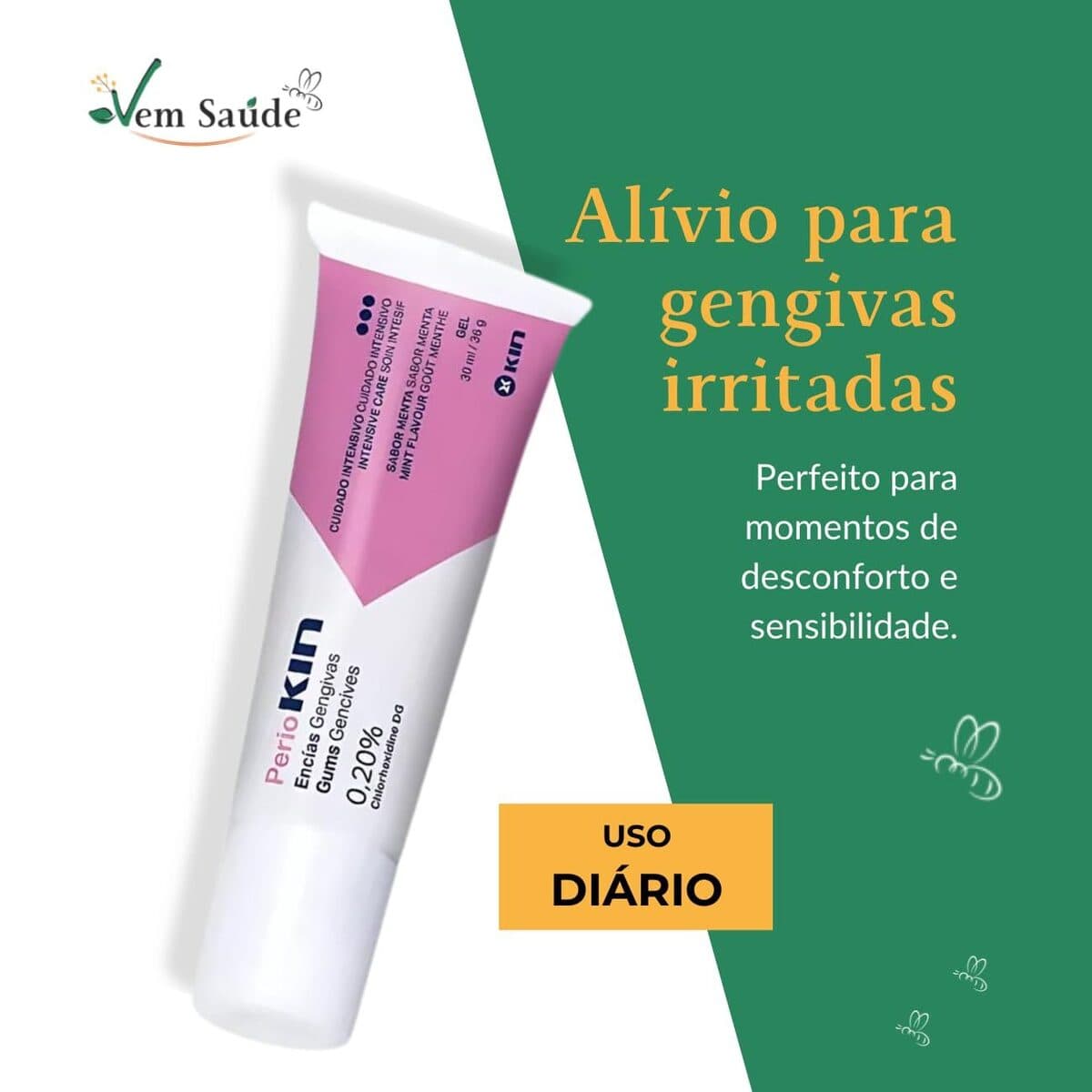 Alívio para gengivas irritadas