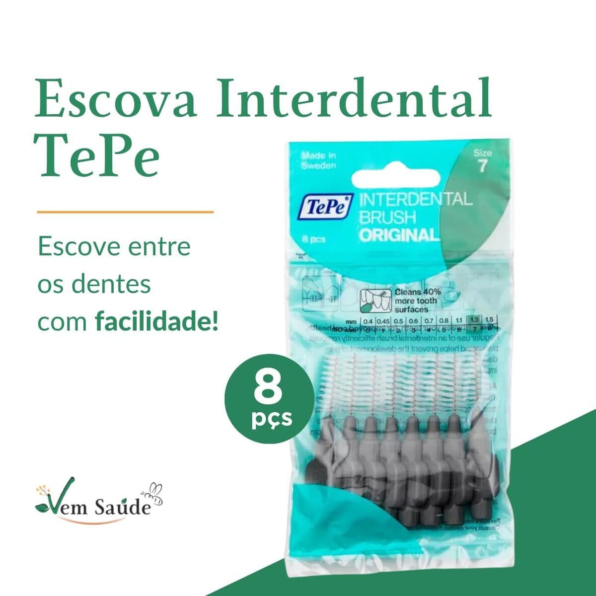 Escova Interdental Tepe 1.30mm Cinza